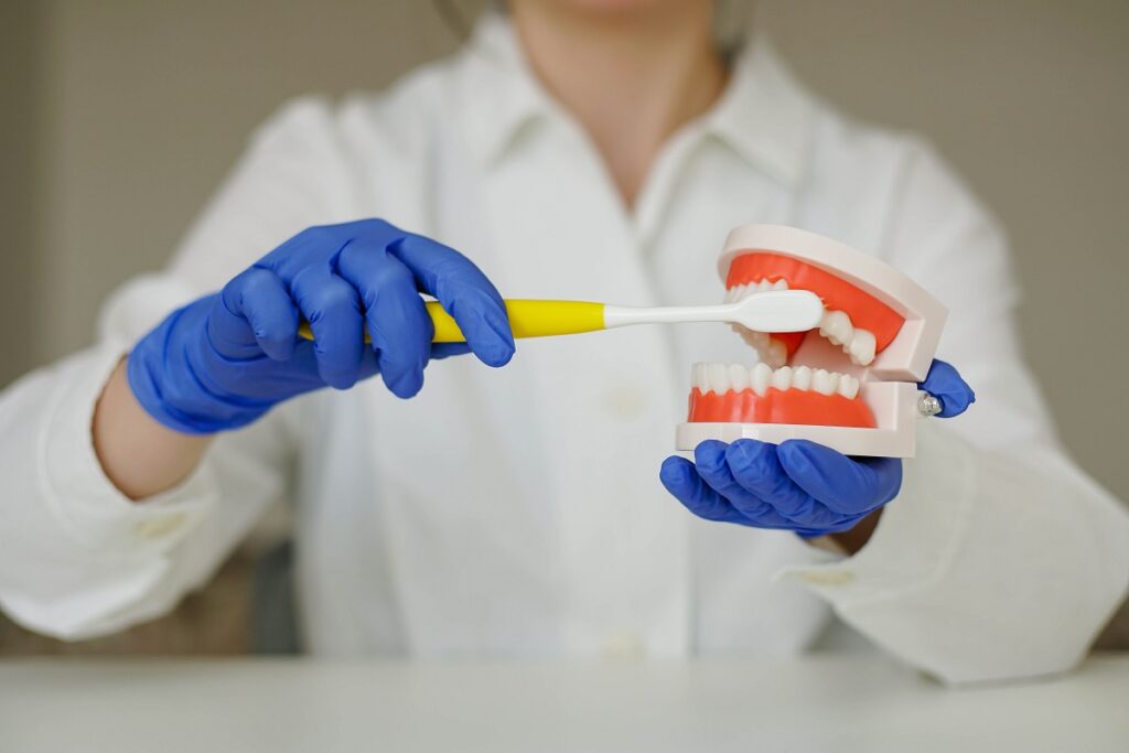 Oral care procedure demonstrated